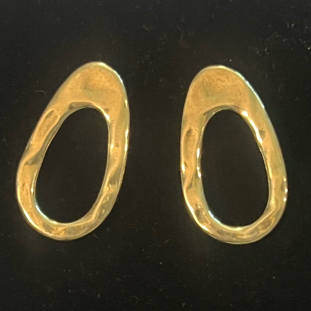 Vidda earrings sterling silver plated/classic/oval shape/post-NEW